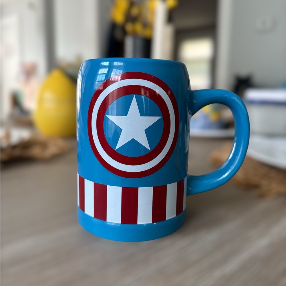 Marvel Blue and Red Captain America Ceramic Mug